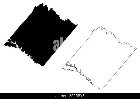 Spotsylvania County, Commonwealth of Virginia (Stati Uniti, Stati Uniti d'America, Stati Uniti, Stati Uniti, Stati Uniti) mappa vettoriale illustrazione, scrimble sketch Spotsylv Illustrazione Vettoriale