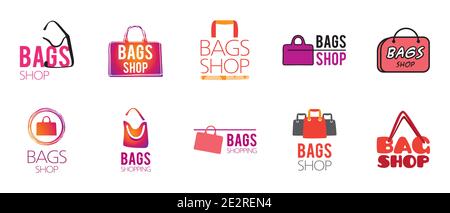Logo vettoriale di borse da donna e shopping Illustrazione Vettoriale