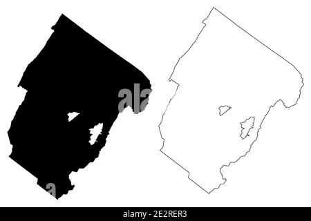 Rockbridge County, Commonwealth of Virginia (Stati Uniti, Stati Uniti d'America, Stati Uniti, Stati Uniti, Stati Uniti) mappa vettoriale illustrazione, schizzo scrimolo Rockbridge Illustrazione Vettoriale
