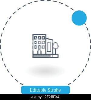 icona vettoriale edifici icone del contorno del tratto modificabili per il web e. cellulare Illustrazione Vettoriale