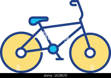 Icona colore RGB bicicletta Illustrazione Vettoriale