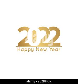 icona di tipo lettera con illustrazione vettoriale 2022, design del logo happy new year 2022 Illustrazione Vettoriale