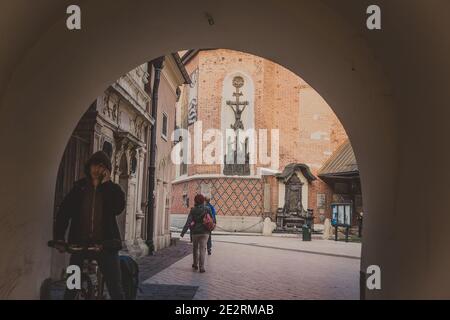 Vista parziale della Basilica di Santa Maria, conosciuta come Chiesa di Mariacki Foto Stock