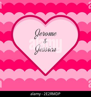 Amore cuore Illustrazione Banner Social Media con amore sfondo ondulato Illustrazione Vettoriale