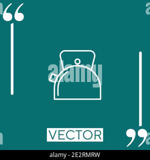 Icona vettoriale del bollitore per caffè icona lineare. Linea tratto modificabile Illustrazione Vettoriale