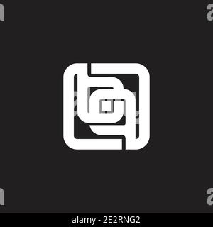 vettore di logo di disegno geometrico lineare a punti con lettera bq Illustrazione Vettoriale