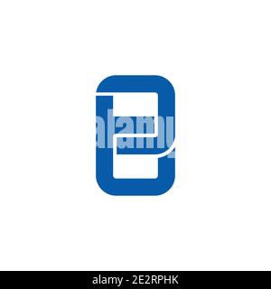 lettera astratta e semplice vettore di logo piatto geometrico collegato Illustrazione Vettoriale