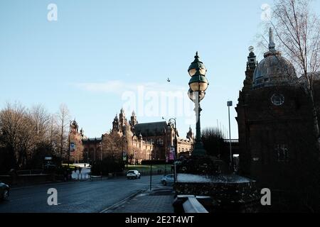 Argyle Street, Partick, West-end.Glasgow (Kelvin Hall e Kelvingrove in lontananza) Scozia. 2021 Foto Stock