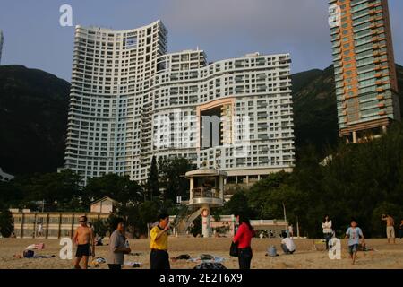 Hong Kong - la casa con un buco dentro Alloggiamento Repulse Foto Stock