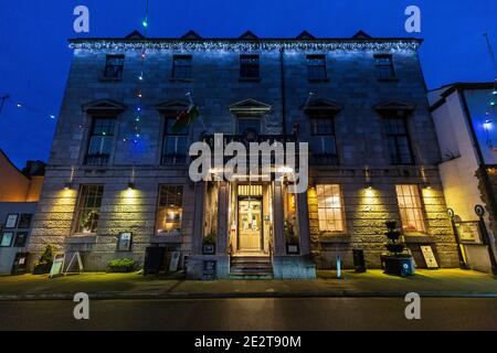 Il Bulkeley Hotel decorato a Beaumaris a Natale, Anglesey, Galles Foto Stock