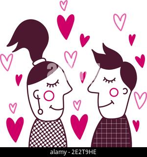 Bella card per San Valentino. Illustrazione Vettoriale