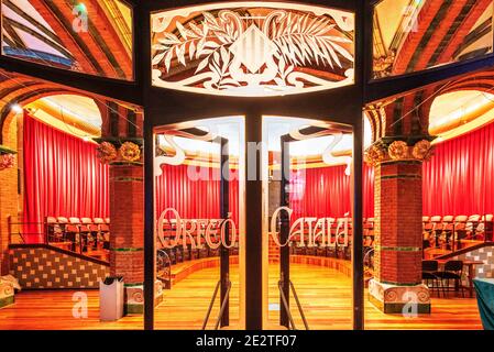 Sala concerti Orfeo Catala, Palazzo della Musica Catalana, Barcellona, Catalogna, Spagna Foto Stock