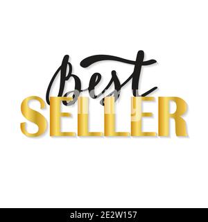 Best Seller scritta disegnata a mano isolata su sfondo bianco, offerta speciale. Tipografia creativa per il business, la pubblicità o la promozione. Pri alla moda Illustrazione Vettoriale