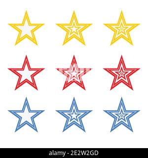 Grafica vettoriale delle stelle animate, illustrazione delle icone delle stelle Illustrazione Vettoriale