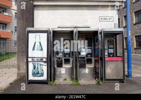 BT caselle telefoniche pubbliche, King Street, Stonehouse, Plymouth, Devon Foto Stock