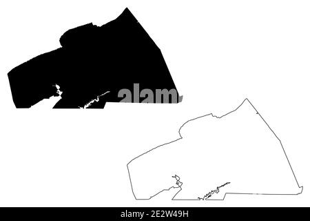 Washington County, Commonwealth of Virginia (Stati Uniti, Stati Uniti d'America, Stati Uniti, Stati Uniti, Stati Uniti), illustrazione vettoriale mappa, schizzo dello scrimolo Washington Illustrazione Vettoriale