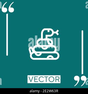 Icona vettore serpente icona lineare. Linea stroked modificabile Illustrazione Vettoriale