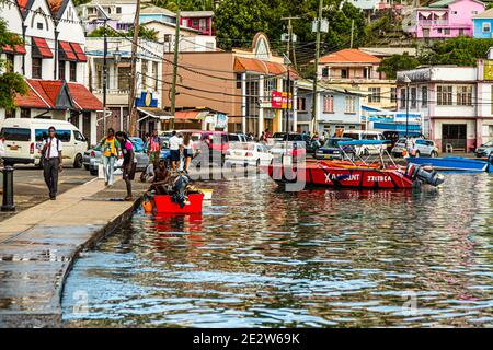 Il Carenage a St. George's, Grenada Foto Stock