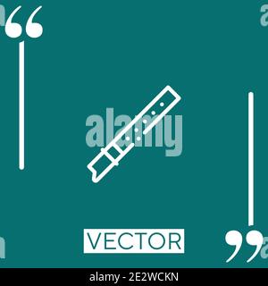 Icona vettore flauto icona lineare. Linea stroked modificabile Illustrazione Vettoriale