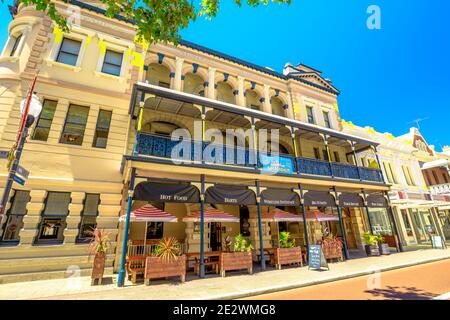 Fremantle, Australia Occidentale - 2 Gennaio 2018: Fremantle West End Heritage Area, il porto di Perth è un'area popolare per coloniale e storico Foto Stock