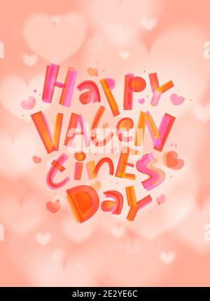 Happy valentines day.Romantic dolce vistato banner di sfondo con cuori, vettore EPS10 Illustrazione Vettoriale