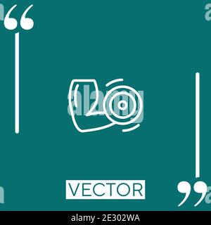 Icona vettore sollevamento pesi icona lineare. Linea tratto modificabile Illustrazione Vettoriale