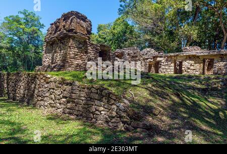 Maya rovina città di Yaxchilan, Chiapas, Messico. Foto Stock