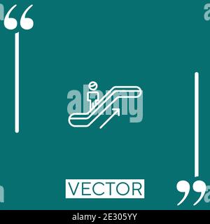 Icona vettore scala mobile icona lineare. Linea stroked modificabile Illustrazione Vettoriale
