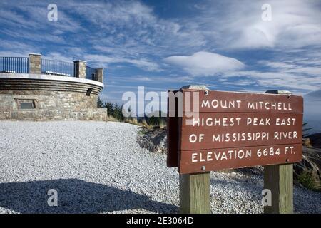 NC00252-00...CAROLINA DEL NORD - la cima di Mount Mitchell, il punto più alto a est del Mississippi, situato nel Mount Mitchell state Park. Foto Stock