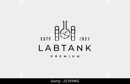 illustrazione del design vettoriale del logo del serbatoio da laboratorio Illustrazione Vettoriale