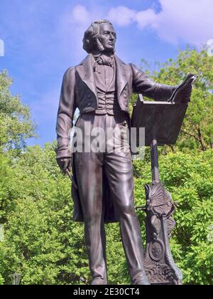 Scultura di Felix Mendelssohn Bartholdy a Duesseldorf Foto Stock