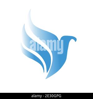 Antico vettore di logo di uccello falco Illustrazione Vettoriale