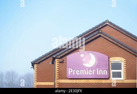 Londra, Inghilterra, Regno Unito, 9 gennaio 202, Premier Inn chiuso a causa della seconda ondata covid-19 Foto Stock