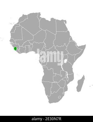 Mappa della Sierra Leone in Africa Foto Stock