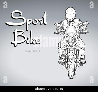 Moto sportiva. Illustrazione vettoriale dello stile di schizzo Illustrazione Vettoriale