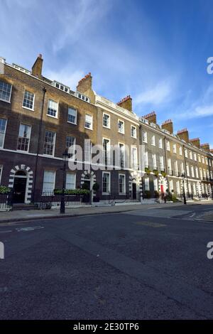 Bedford Square, Bloomsbury, Camden, Londra, Regno Unito Foto Stock