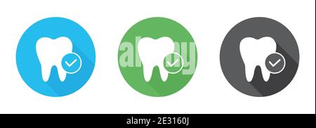 icona denti segno vettore piatto dentista, simbolo. Icona Vekorn y su sfondo bianco. Illustrazione Vettoriale