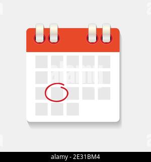 Icona del calendario e dell'orologio. Concetto di calendario, appuntamento. Illustrazione Foto Stock