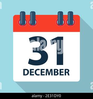 31 icona Calendario di dicembre. Illustrazione Foto Stock