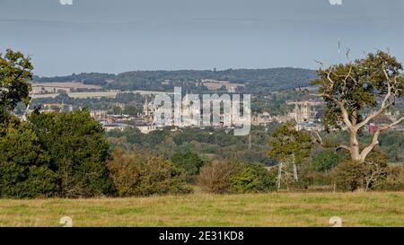 Skyline di Oxford da Powder Hill Foto Stock