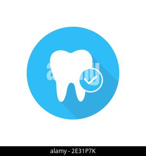 icona denti segno vettore piatto dentista, simbolo. Icona Vekorn y su sfondo bianco. Illustrazione Vettoriale