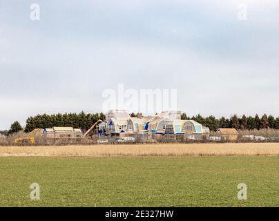 Grande casa essendo costruita su Bridge Lane a Sagaponack, NY Foto Stock