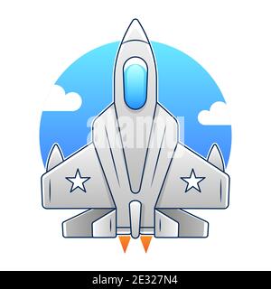 Piano di combattimento del cartone vettoriale. Aereo da combattimento multirolo a doppia motorizzazione, ad ala variabile. Vettore EPS-10 disponibile Illustrazione Vettoriale