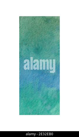 Blocco astratto di acquerello disegnato a mano isolato su sfondo bianco. Banner acquerello singolo. Banner sfumatura ad acquerello. Foto Stock