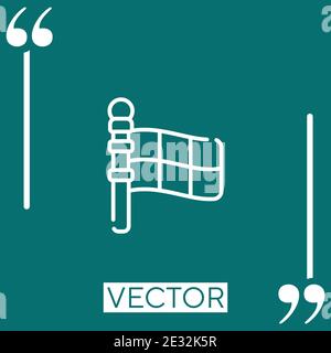 Icona vettore a bandiera a scacchi icona lineare. Linea stroked modificabile Illustrazione Vettoriale