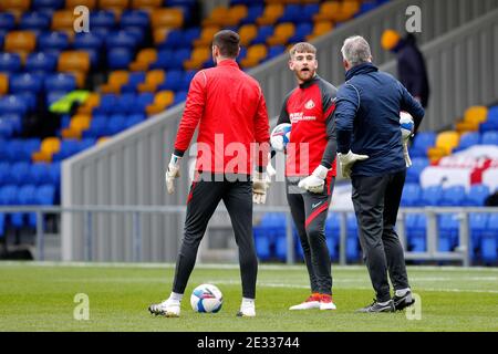 Wimbledon, Regno Unito. 16 gennaio 2021. Lee Burge of Sunderland durante il warm up durante la Sky Bet League 1 dietro porte chiuse incontro tra AFC Wimbledon e Sunderland a Plough Lane, Wimbledon, Inghilterra il 16 gennaio 2021. Foto di Carlton Myrie/prime Media Images. Credit: Prime Media Images/Alamy Live News Foto Stock