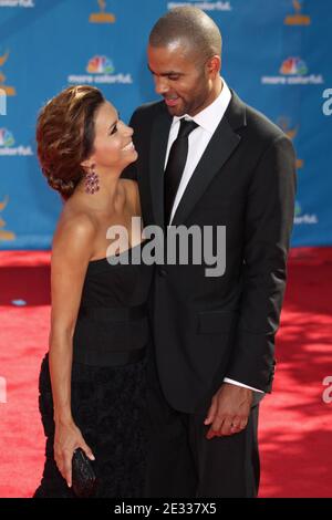 EVA Longoria-Parker, Tony Parker al 62° Primetime Emmy Awards tenutosi al Nokia Theatre di Los Angeles, California. 29 agosto 2010. (Nella foto: EVA Longoria-Parker, Tony Parker). Foto di Baxter/ABACAPRESS.COM Foto Stock