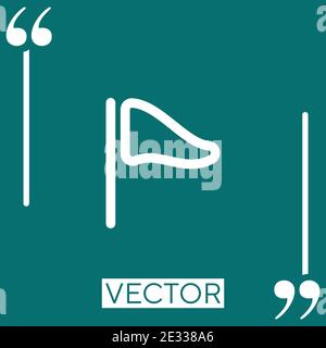 Icona lineare contorno triangolo flag. Linea tratto modificabile Illustrazione Vettoriale