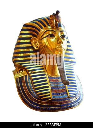 La maschera d'oro di Tutankhamon nel Museo Egizio, il Cairo, Repubblica d'Egitto Foto Stock