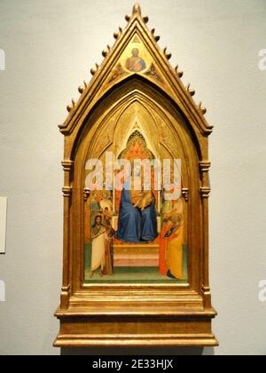 Madonna col Bambino in trono con otto Santi e otto Angeli, Bernardo Daddi e laboratorio, Firenze, c.. 1338-1340 - Nelson-Atkins Foto Stock